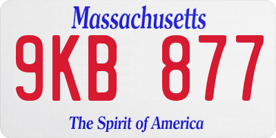 MA license plate 9KB877