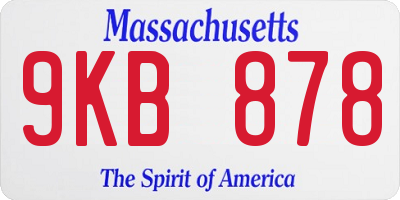 MA license plate 9KB878