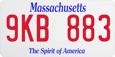 MA license plate 9KB883