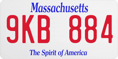 MA license plate 9KB884
