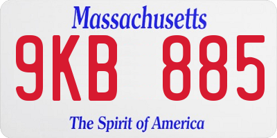 MA license plate 9KB885