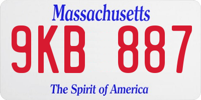 MA license plate 9KB887
