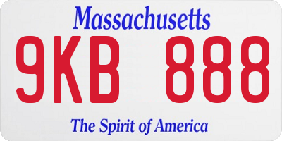 MA license plate 9KB888