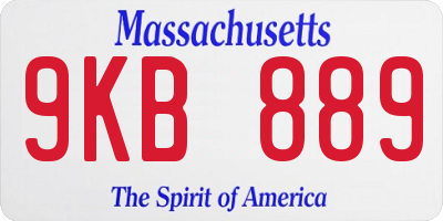 MA license plate 9KB889