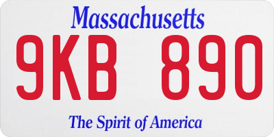 MA license plate 9KB890