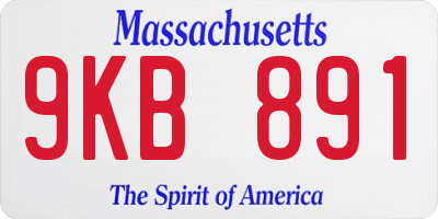 MA license plate 9KB891