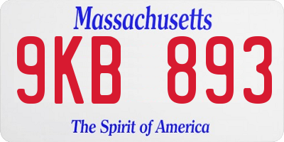 MA license plate 9KB893