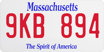 MA license plate 9KB894