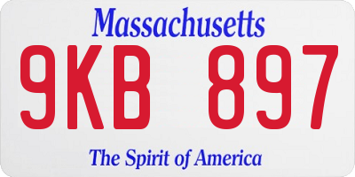 MA license plate 9KB897