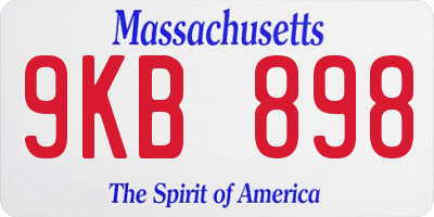 MA license plate 9KB898