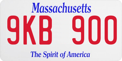 MA license plate 9KB900