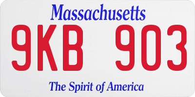 MA license plate 9KB903