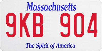 MA license plate 9KB904