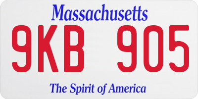 MA license plate 9KB905