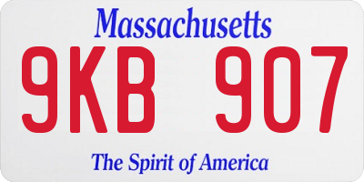 MA license plate 9KB907