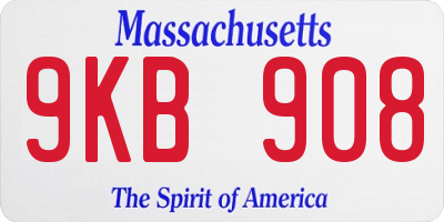 MA license plate 9KB908