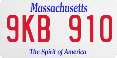 MA license plate 9KB910