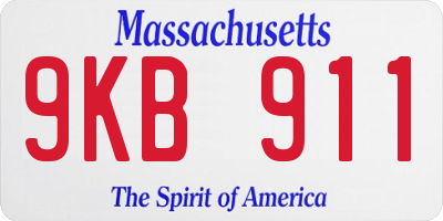 MA license plate 9KB911