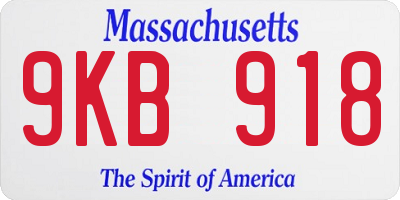 MA license plate 9KB918