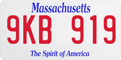 MA license plate 9KB919
