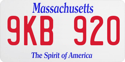 MA license plate 9KB920