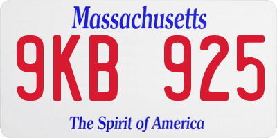 MA license plate 9KB925