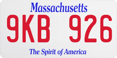 MA license plate 9KB926