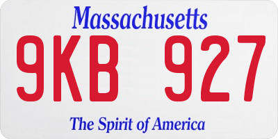 MA license plate 9KB927