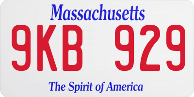 MA license plate 9KB929