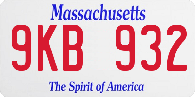 MA license plate 9KB932