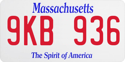 MA license plate 9KB936