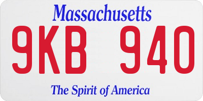 MA license plate 9KB940