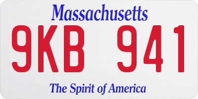 MA license plate 9KB941