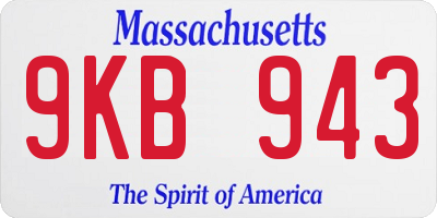 MA license plate 9KB943
