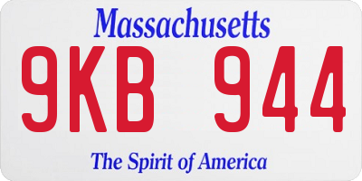 MA license plate 9KB944