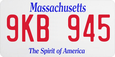 MA license plate 9KB945