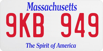 MA license plate 9KB949