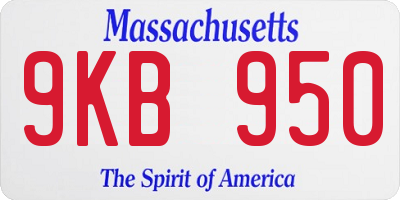 MA license plate 9KB950