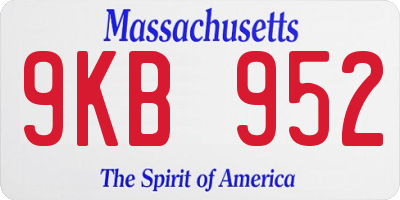 MA license plate 9KB952