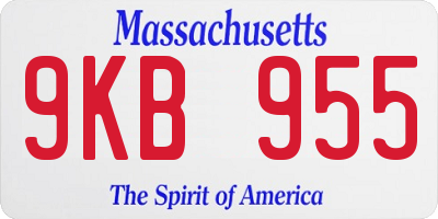 MA license plate 9KB955
