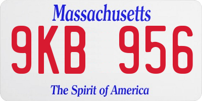 MA license plate 9KB956