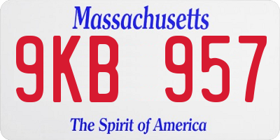 MA license plate 9KB957
