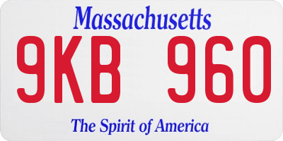 MA license plate 9KB960