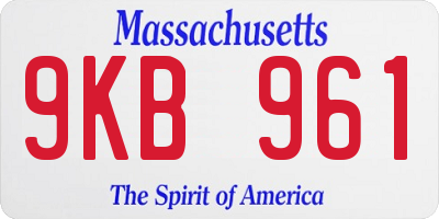 MA license plate 9KB961