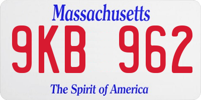 MA license plate 9KB962