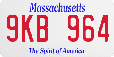 MA license plate 9KB964