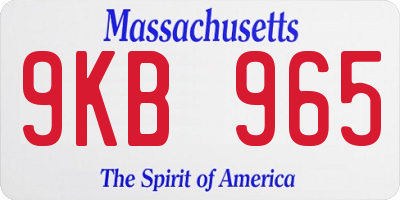 MA license plate 9KB965