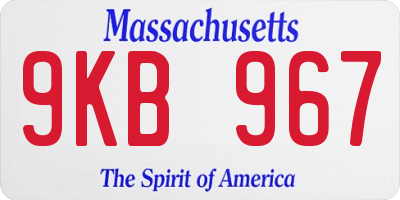 MA license plate 9KB967