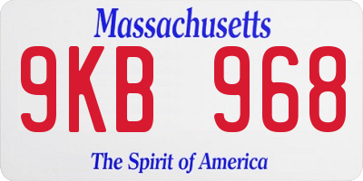 MA license plate 9KB968