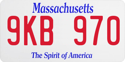 MA license plate 9KB970